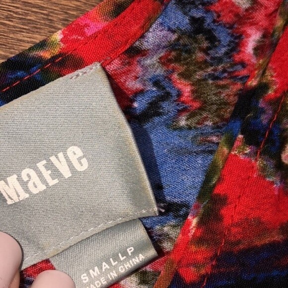 Maeve Mediallion red print dress by Anthropologie small petite floral - Picture 6 of 9